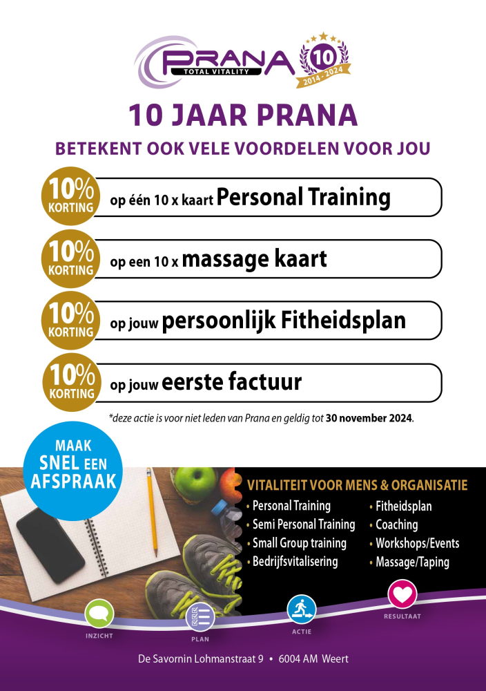 Prana 10 jaar flyer achterkant