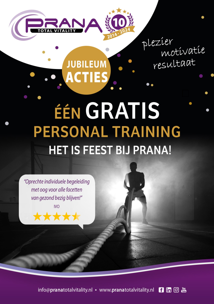 Prana 10 jaar flyer voorkant